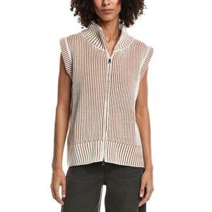 Meiven Womens Funnel Neck Zip Sweater, Brown